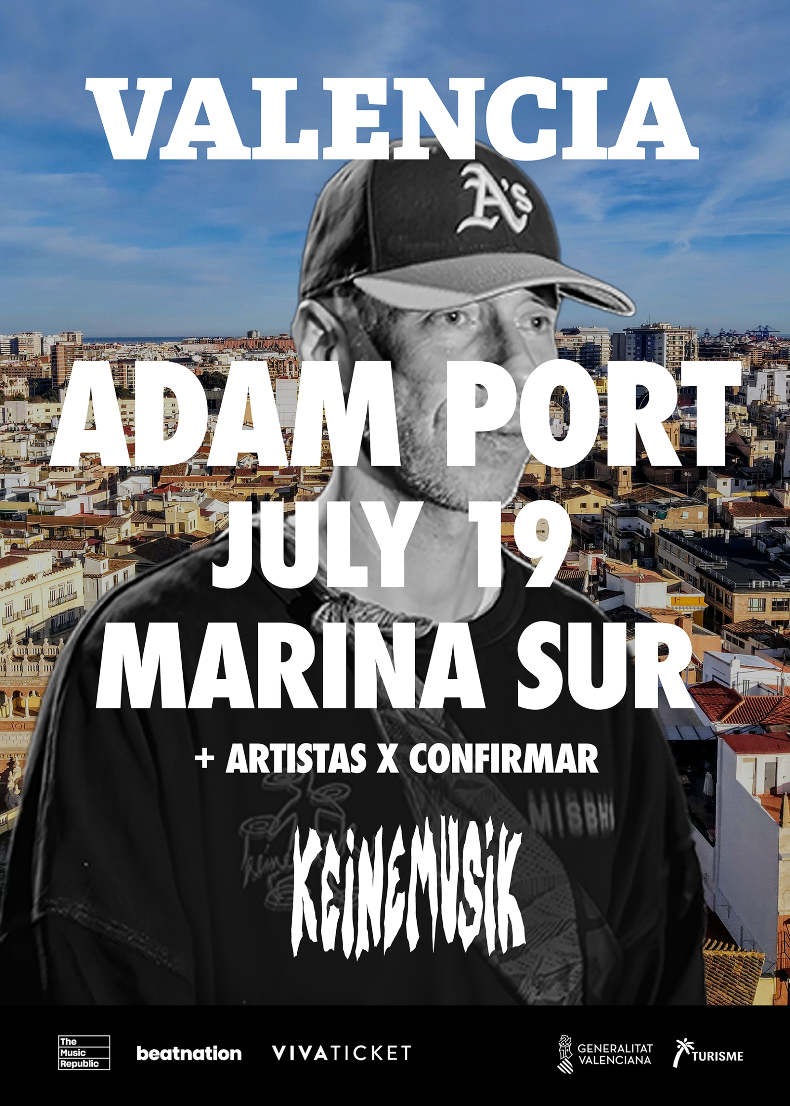 Adam Port protagoniza uno de los grandes eventos del verano el 19 de julio en La Marina de Valencia
